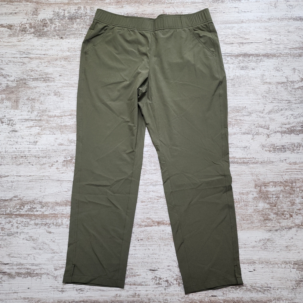 Womens Eddie Bauer Escapelite Slim Ankle Pants size Large Green - Picture 2 of 8